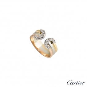 Cartier 18k Three Colour Gold Diamond Trinity Ring?
